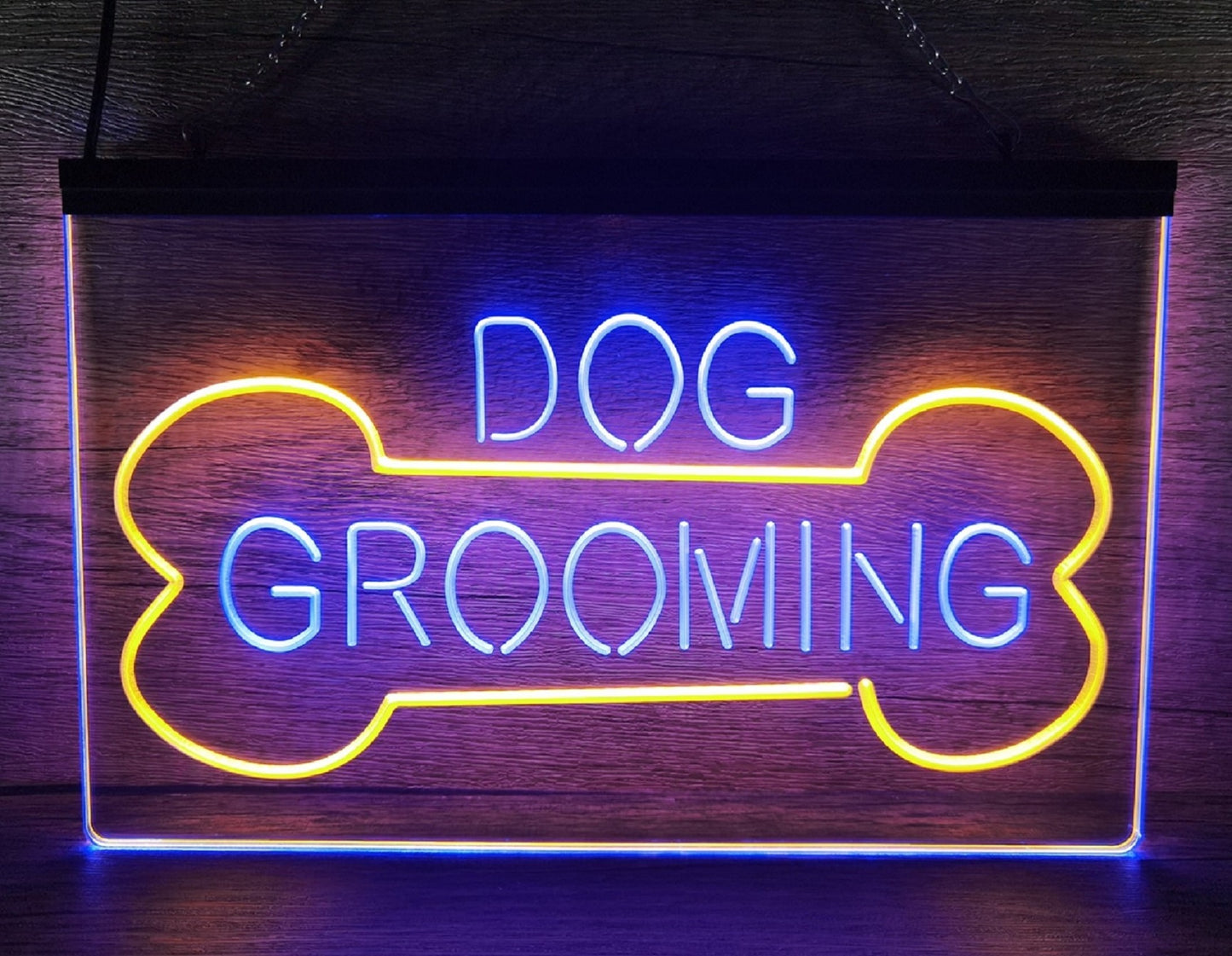 Neon Sign Dual Color Dog Grooming Service Wall Desktop Decor Free Shipping