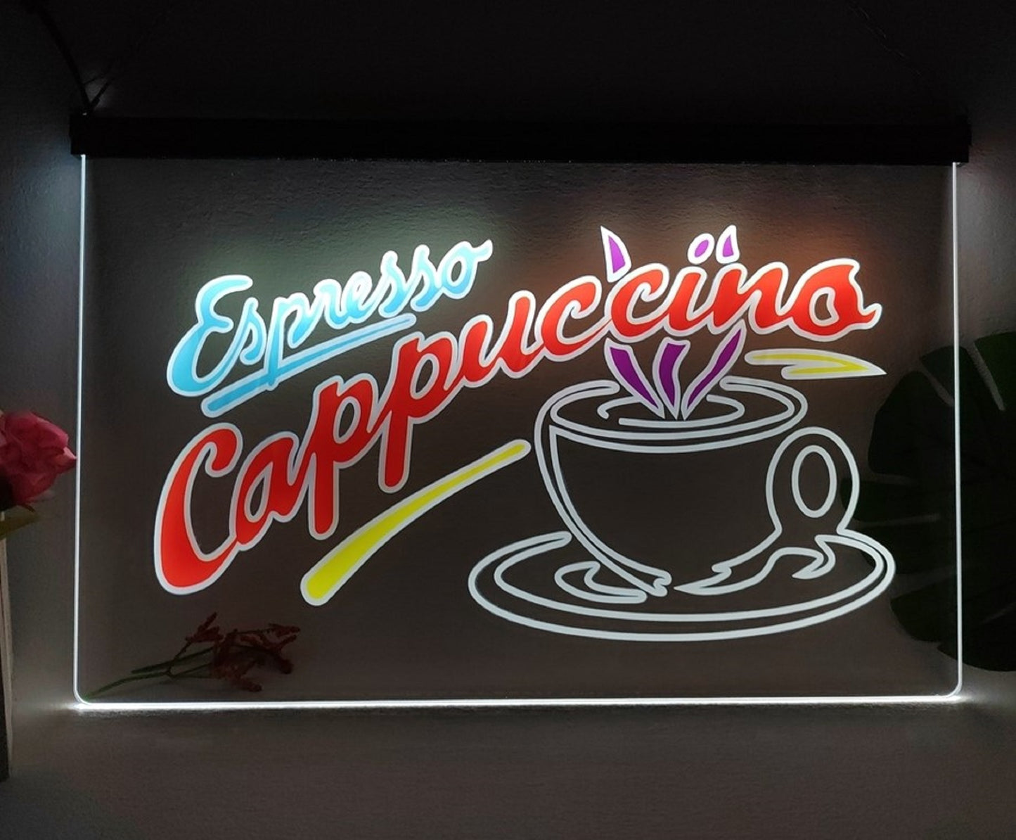Neon Sign Multicolor Luminous Espresso Cappuccino Coffee Shop Decor