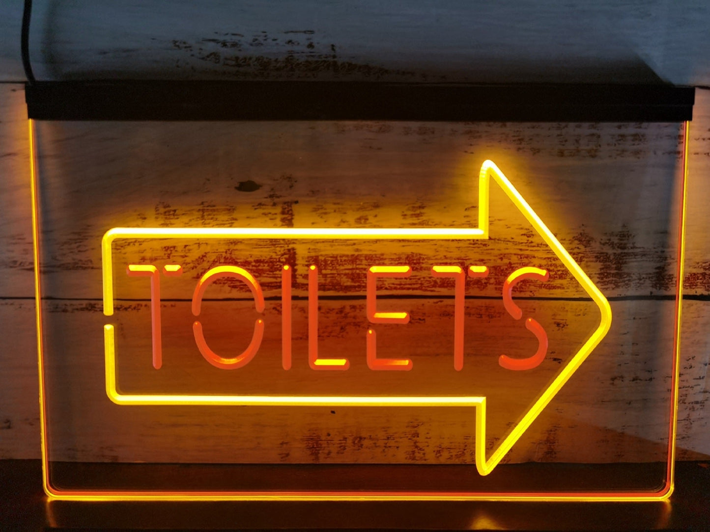 Neon Sign Dual Color Arrow Toilets Restroom This Way Bathroom Decor