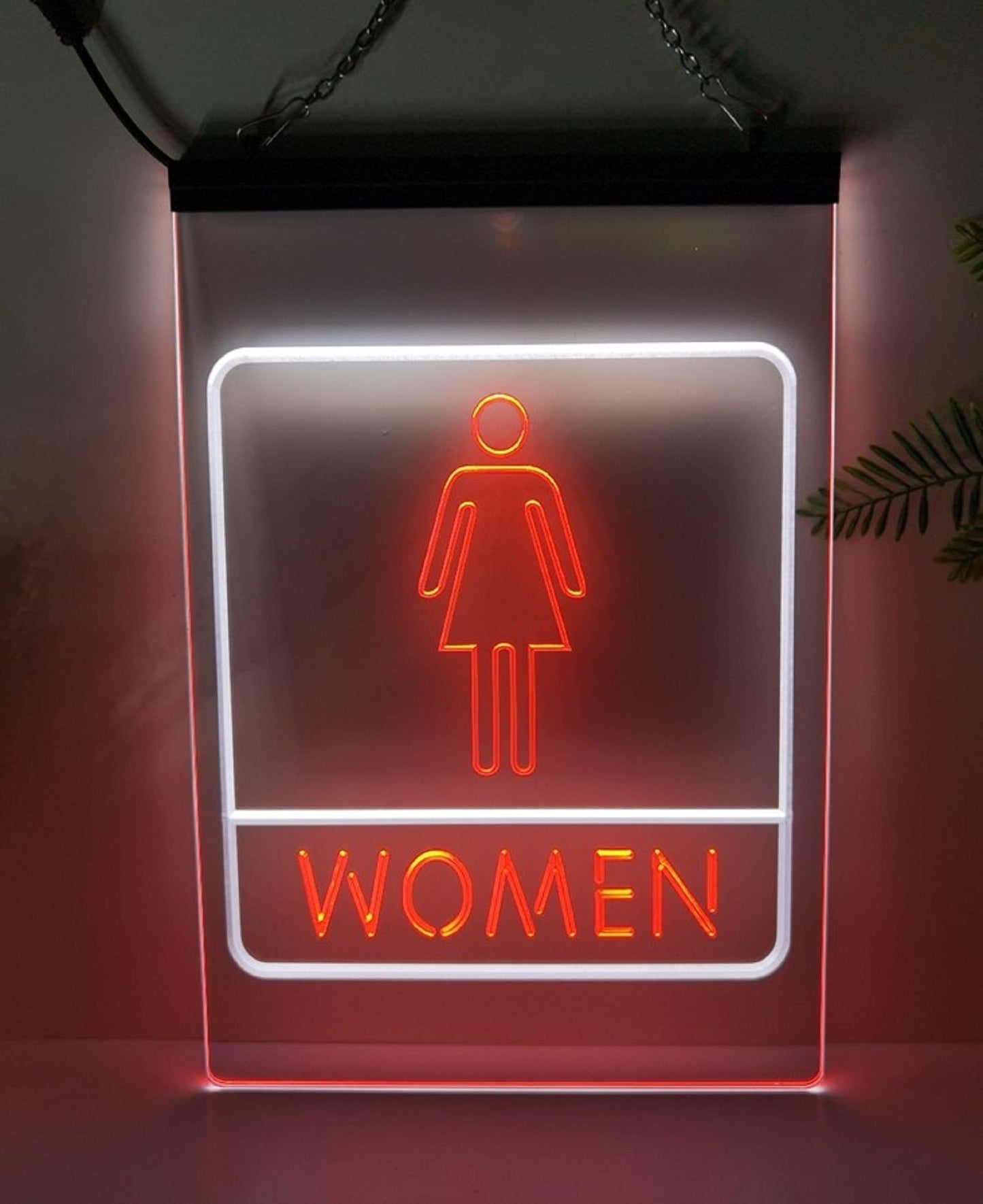 Neon Sign Dual Color Women Restroom WC Bathroom Wall Hanging Decor