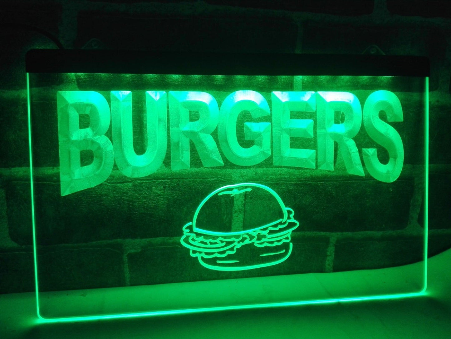 Neon Sign Burgers Restaurant Fast Food Shop Decor Free Shipping